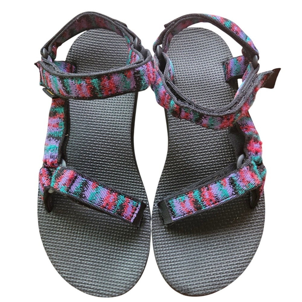 Teva Original Universal Sandals Womens 7 Multi Color Geometric Strappy